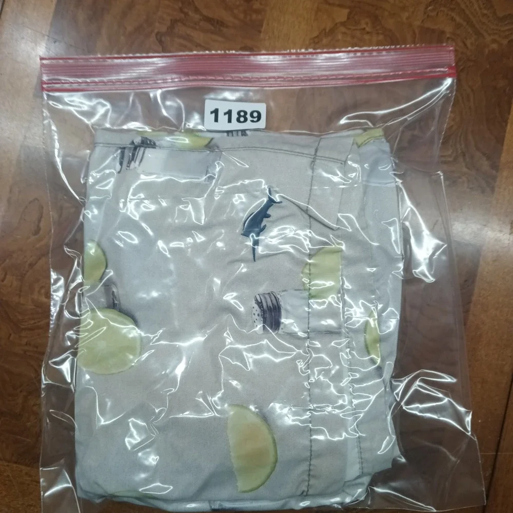 Tommy Bahama Relax Mens Swim Trunks Gray Lime Salt Shaker Print Size Medium